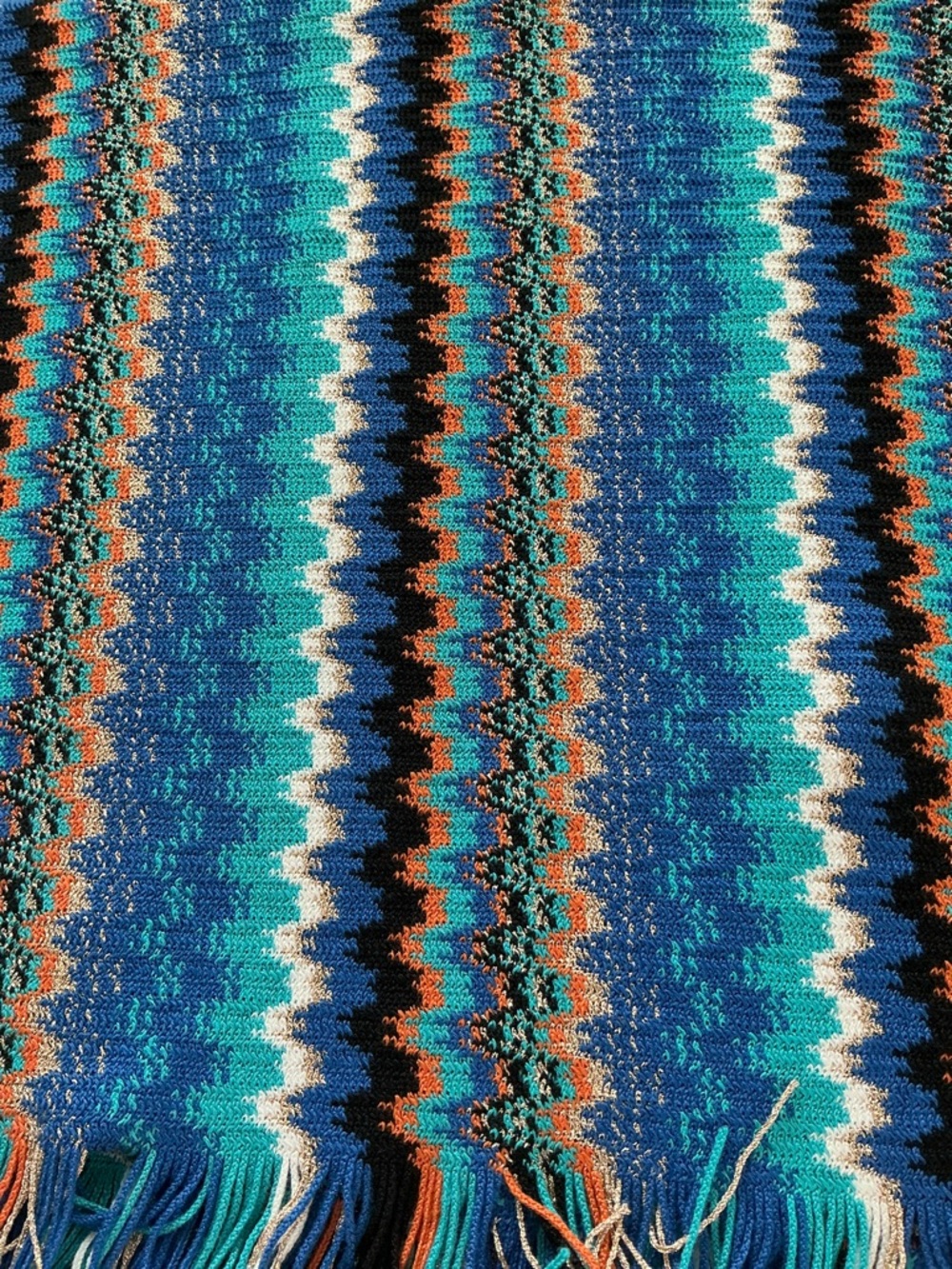 Missoni Multicolor Chevron Knit Scarf with Metallic Thread - Picture 4 of 5